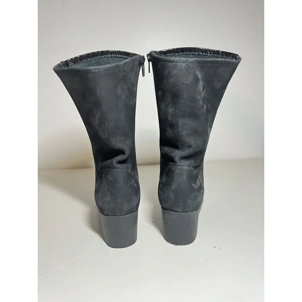Arche Women EUC Black Patent Leather/Suede Mid Calf 2